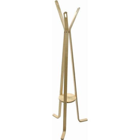Appendiabiti a Stelo 50xh170 cm in Compensato di Legno di Betulla Naturale