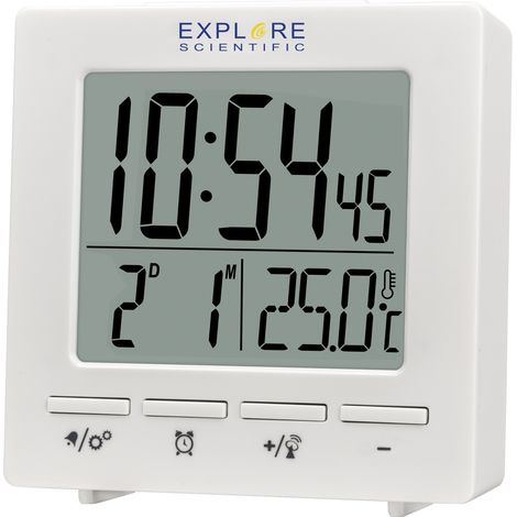 Explore Scientific RDC1005WHT réveille-matin Réveil numérique Blanc (1/3)