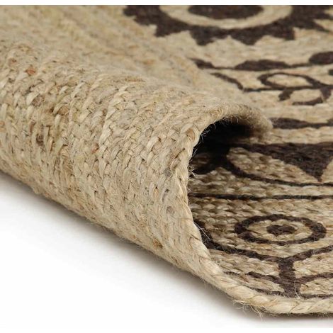 Maison Exclusive - Teppich Handgefertigt Jute mit Dunkelbraunem A (1/5)