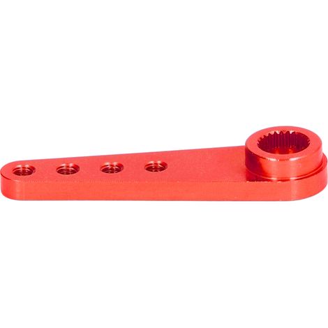 Bras de direction allongé en aluminium rouge 25T, compatible modèles 1/8 et 1/10, pour servo universel et direction à bras unique. (1/5)