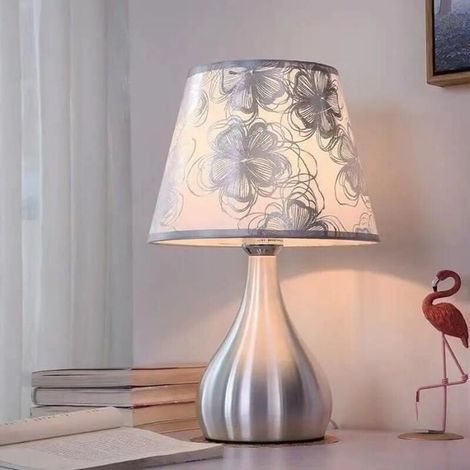 1 lampe à poser, design moderne, abat-jour en tissu, structure aluminium, 5 W, pour bureau ou chambre
