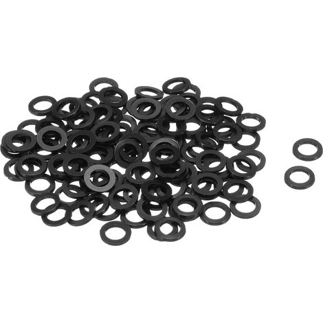 120Pcs Rondelles Plates en Nylon M5 5mm ID 8mm OD 1mm Épaisseur Rondelle Lisse Joints en Plastique Joint d'Étanchéité Entretoise Anneau de Joint, Noir (1/5)
