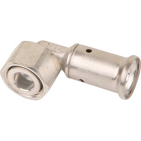 Coude 90° écrou libre laiton multicouche à sertir TH ou BE Ø16x2.0-1/2 (1/8)