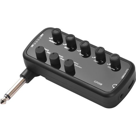 Mini-Bassverstärker, tragbarer Kopfhörerverstärker, Plug-and-Play für E-Bass, 3 integrierte Lautsprechersimulationen, OTG, interne Aufnahmefunktion (1/5)