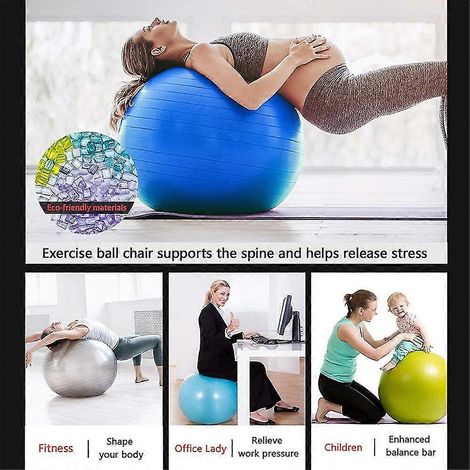 Ballon d'exercice, ballon de fitness standard pour la posture, l'équilibre, le yoga, le Pilates, le renforcement musculaire et la rééducation.