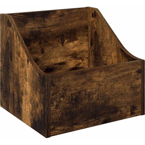 Boîte à disques LP Chêne fumé 37 x 33 x 32 cm Bois d'ingénierie vidaXL