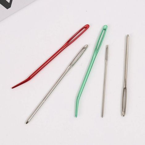 Ensemble d'aiguilles à coudre à la main pour tricot, aiguilles à repriser à gros chas et pointe arrondie,étui rangement en plastique (1/4)