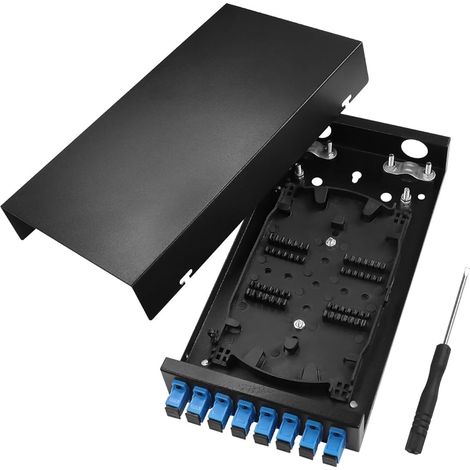 8 Port Optical Terminal Junction Box Compact Size No Burrs SC Distribution Box Fiber Optic with 8 SC Adapters Coupler (1/5)