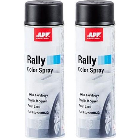 2 bombes de peinture - Noir - Mat - Acrylique - Toutes surfaces - APP Rally 500ml