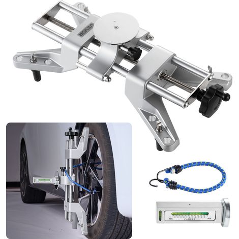 VEVOR Pince de Roue et Adaptateur Magnetique, Outil deAlignement de Roue en Alliage deAluminium pour Jauge de Carrossage Precise, Compatible avec Jantes 28-63,5 cm, pour Voiture, SUV, Moto