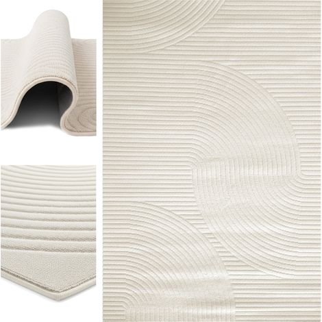 Tappeto a ricciolo 160x230 per soggiorno, grande, stile giapponese, moderno, pesante, spesso, POLO - Path Grey (Grigio)