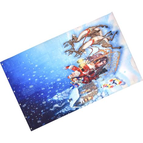 Rideau de séparation à motif de Noël, sans perforation, pour salle de bain ou douche, idéal pour la maison ou l'hôtel. (1/5)