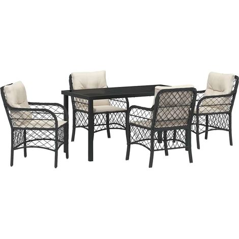 Maison Exclusive - Set da Pranzo per Giardino 5 pz Nero polyrattan (1/5)