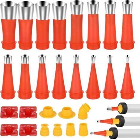 27 Pièces Kit Embout Cartouche Silicone de Calfeutrage, Canule Silicone de Calfeutrage Universelle en Acier Inox, Applicateur Joint Silicone Intégré, Outil de Finition pour Colle et Scellant
