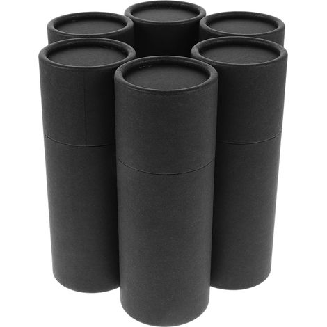 6 Pièces Emballage en Tube de Papier Boîte Ronde en Carton Kraft 50ml Noir, pour Bouteille D'huile Essentielle et Thé, Stockage, Transport et Présentation (1/5)
