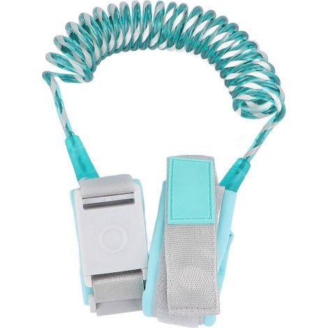 Laisse de sécurité pour tout-petits, anti-perte, facile à ajuster, réfléchissante la nuit, avec bracelet pour enfants, idéale pour une utilisation en extérieur (verte). (1/5)