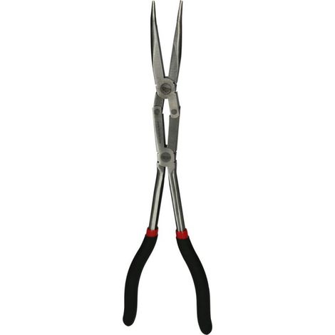 KS Tools Doppelgelenk-Flachrundzange, 45° gebogen, XL - 500.7163