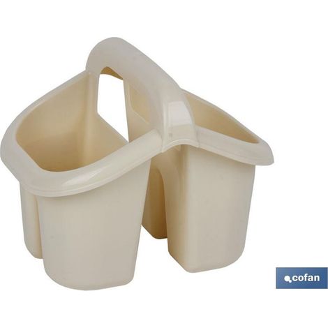 Besteckabtropfgestell mit beigem Griff, 19,5 x 15,5 x 16 cm