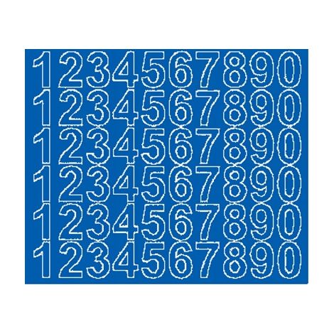 Adesivi numerici autoadesivi da 3 cm, blu opaco (1/2)