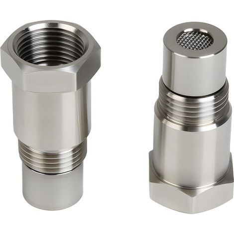 Adaptateur de capteur d'oxygène en deux parties, filetage M18 x 1,5, joint en acier inoxydable, compatible avec les systèmes d'échappement automobiles. (1/5)
