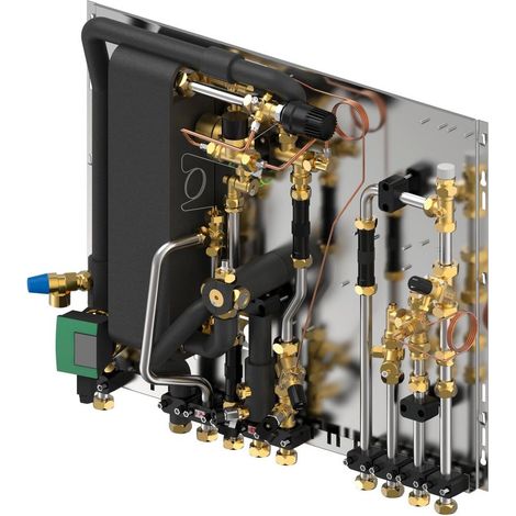Uponor Combi Port M-4pipe Vierleiterstation Heizen/Kühlen, 19 l/min, BP ZM HC DI D4, mit Zirkulationsmodul