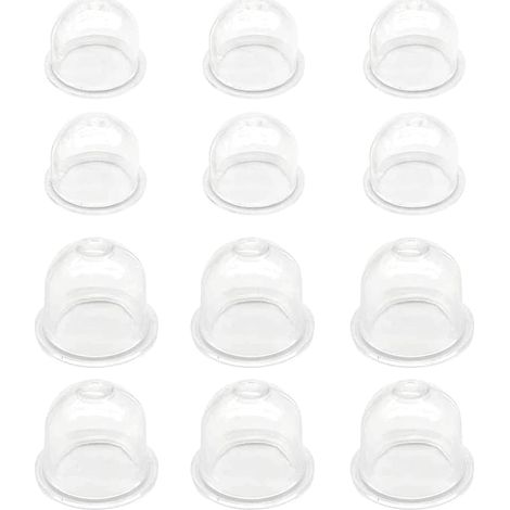 CSPARKV 12Pcs White Primer Bulb Pump 19mm 22mm Carburetor Oil Cup Ignition Capsule Fuel Pump for Trimmer, Brush Cutter, Gas Saw, Chainsaw (1/4)