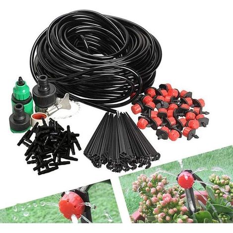 Kit d'irrigation goutte à goutte automatique 25 m - Économie d'eau 70% - Tuyau résistant UV - Débit réglable (1/4)