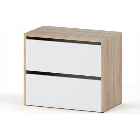 Armoire à chaussures moderne chêne blanc 60 cm – Charnières inclinables GTV – Panneau stratifié résistant aux rayures – Meuble à chaussures extensible (1/5)