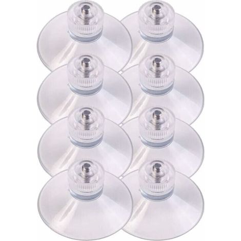 Filiyano-8 ventouses transparentes Ø 53 mm avec filetage et écrous moletés (1/4)
