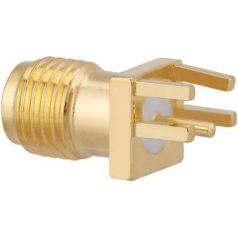 Connecteur SMA Femelle - 50 Ohm - 0 À 6 GHz - Pour Antenne WiFi Répéteur Câble RF - Montage PCB - Laiton Plaqué Or - 10 Pièces (1/5)