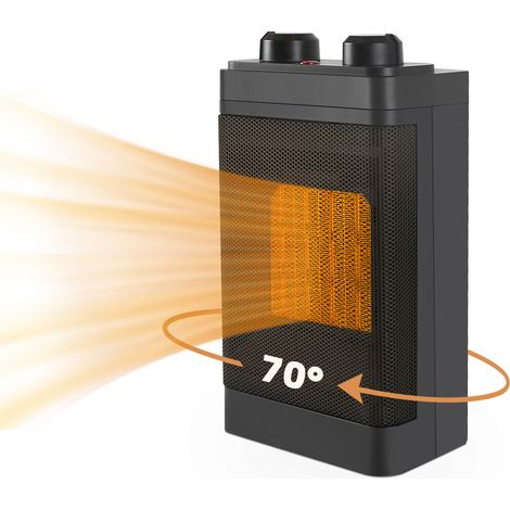 ZMH Chauffage soufflant électrique d'énergie - à économie 1500W céramique silencieux 3 modes thermostat de salle de bain oscillation 70° de pièces pour salle de salon bureau (1/5)