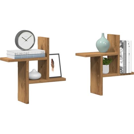 Wandregale 2 Stk. Artisan-Eiche 38x12x38 cm Holzwerkstoff vidaXL (1/5)