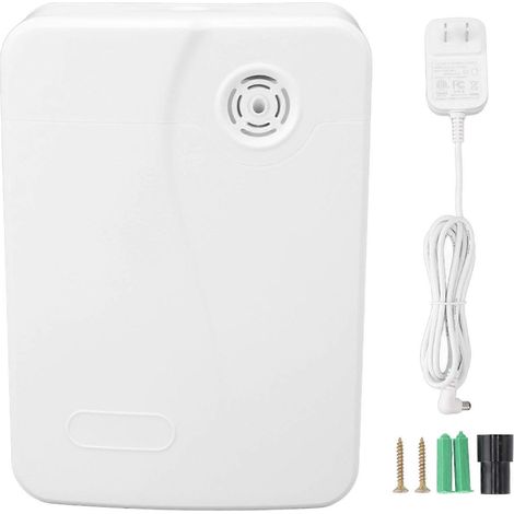 Intelligenter, wandmontierter Diffusor für ätherische Öle, 200 ml Fassungsvermögen, mit integriertem Ventilator für Zuhause, Hotel oder Büro. Kompatibel mit 100–240 V, US-Stecker, weiß.