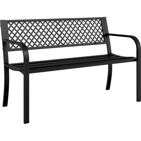 Maison Exclusive - Panchina da Giardino 119 cm Nera in Acciaio