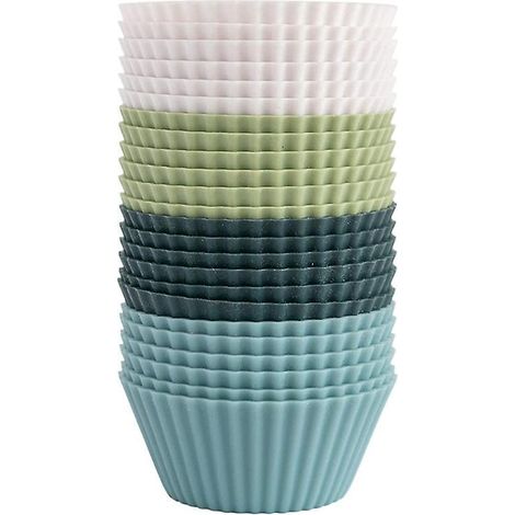 lot De 24 Moules Muffins, Rutilisables, En Silicone De Qualit Suprieure, Respectueux De L'environnement, Sans Bpa, Pour Cupcakes, Muffins (1/5)