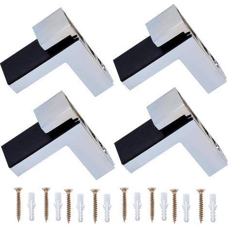 4PCS Verre/Bois Support D'Etagère Support Mural pour étagère de 5 à 30 mm d'épaisseur (1/5)