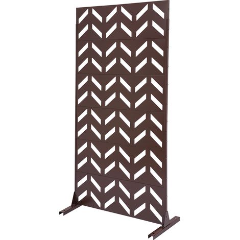 Brise-Vue Métal, 90x182 cm, Panneau Intimité Autoportant avec Support, Écran de Confidentialité Décoratif, Paravent Séparateur Extérieur pour Patio, Balcon, Terrasse, Salle Intérieure, Jardin (1/5)
