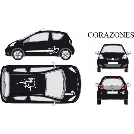 Set complet Adhesifs -CORAZONES- Blanc - Taille M - Car Deco