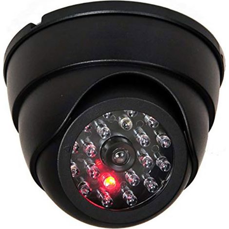 Attrappe einer Überwachungskamera für den Außenbereich mit blinkender LED, Dummy-Überwachungskuppel für Zuhause (1/3)