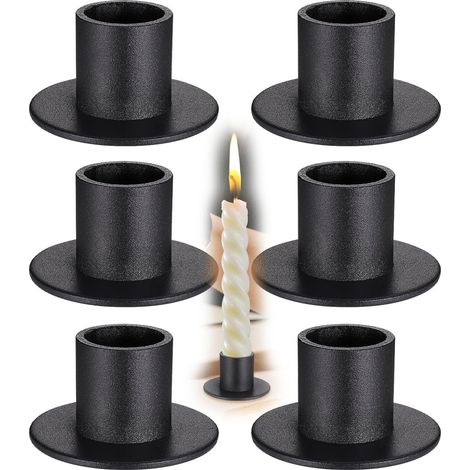 schwarze Eisenkerzenständer, dekorative Vintage-Tischkerzenständer aus rostigem Metall für Hochzeiten, Partys, Valentinstag und Geburtstage. (1/5)