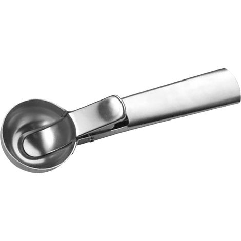 Cuillère à glace avec gâchette en acier inoxydable 304, idéale pour les yaourts glacés, les gelatos et la pâte à biscuits. (1/5)