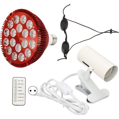 Lampe LED soin peau infrarouge, circulation sanguine réduit gonflement, télécommande incluse, prise UE 100-265V. (1/5)
