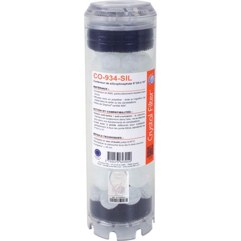Conteneur de silicophosphates 9''3/4 à 10'' - Anti-tartre - Crystal Filter® CO-934-SIL (1/3)
