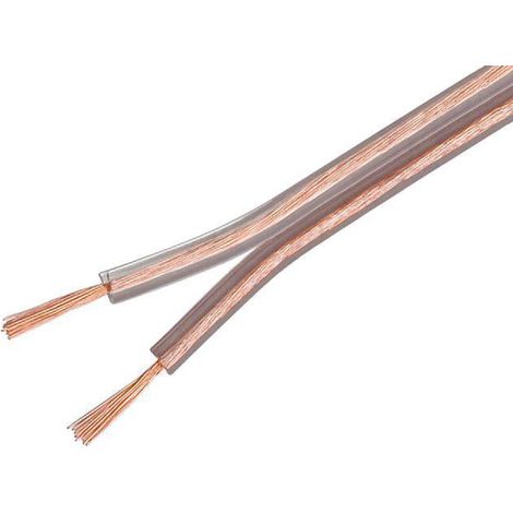 1m cable de haut parleurs - 2x2.5mm2 - CCA - transparent