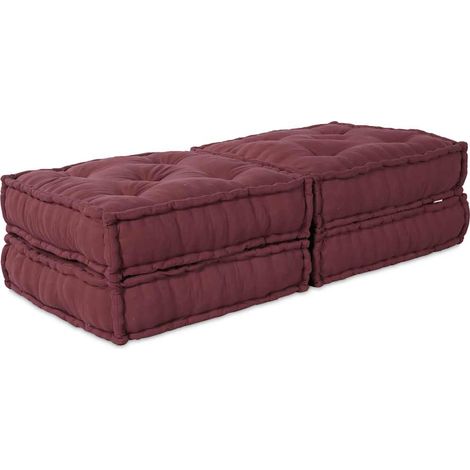 Modular Sofa 2 pcs Maroon 70 x 70 x 36 cm Fabric vidaXL