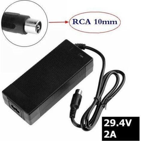 Chargeur de batterie au lithium de vélo électrique 29.4V 2A pour prise RCA 24V 25.2V 25.9V (1/4)