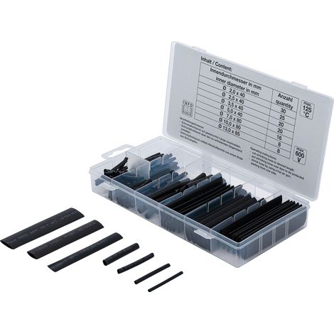 Surtido de fundas termorretráctiles  negro  127 piezas (1/3)