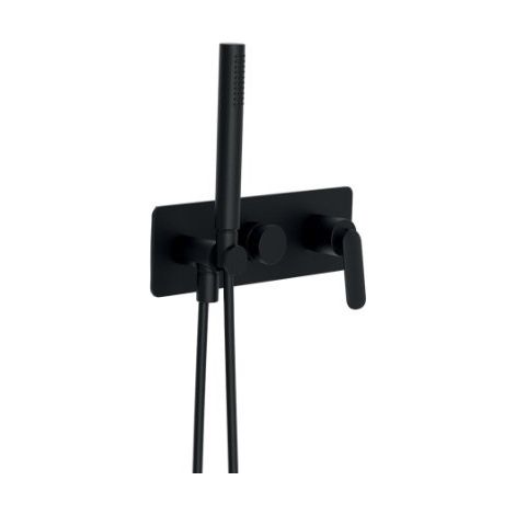 Façade douche/bain 2 sorties Noir Mat - CRISTINA ONDYNA FL60213 (1/2)