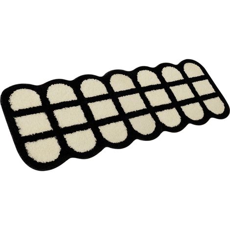 Tapis de couloir à carreaux noirs et blancs, style vintage, absorbant l'eau et résistant aux taches, pour la maison ou la chambre (Type 3, 40 x 120 cm).