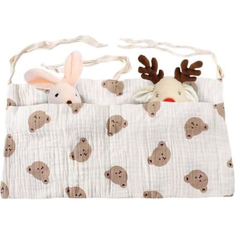 sac de rangement pour lit bébé, sac de rangement suspendu avec 2 poches, sac à langer, sac de rangement suspendu, doré (1/5)